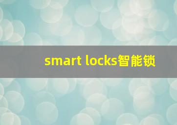 smart locks智能锁